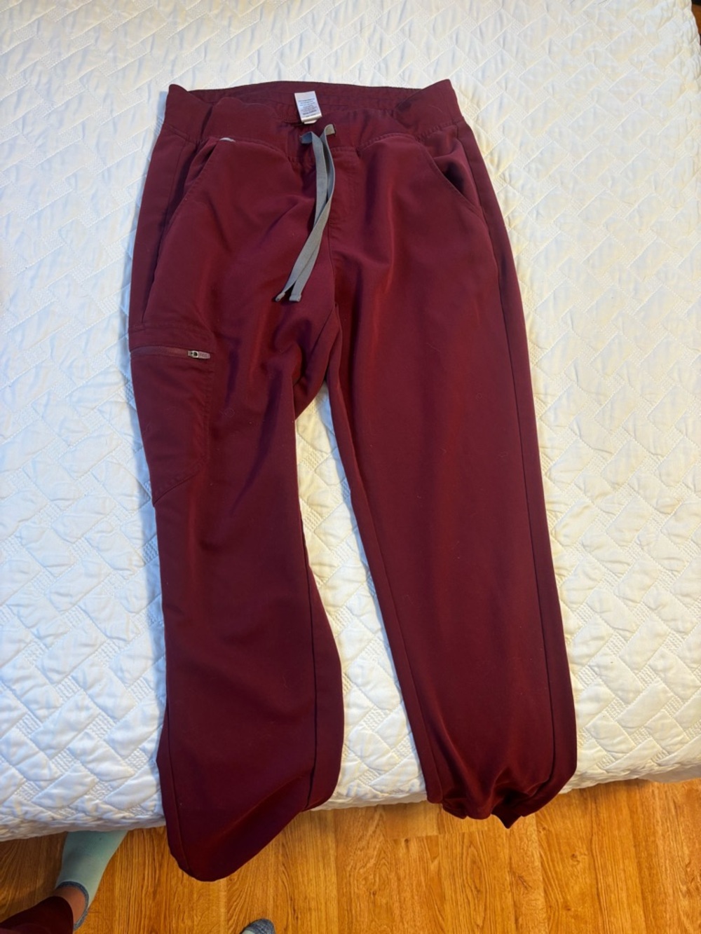 Figs Zamora Burgundy Track Joggers